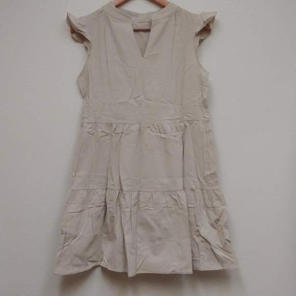 Bohemian Ruffled sleeve Vneck dress - Picture 3 of 5